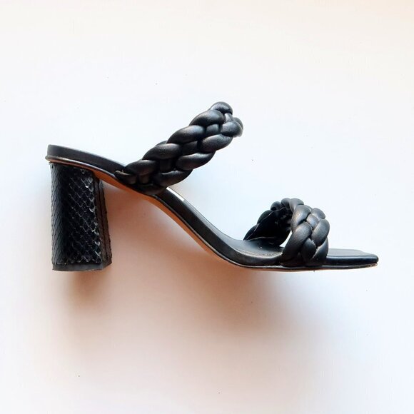 Dolce Vita Paily Heels Stella Black Block Heel Square Toe Mule Sandals Size 7 - Picture 11 of 16